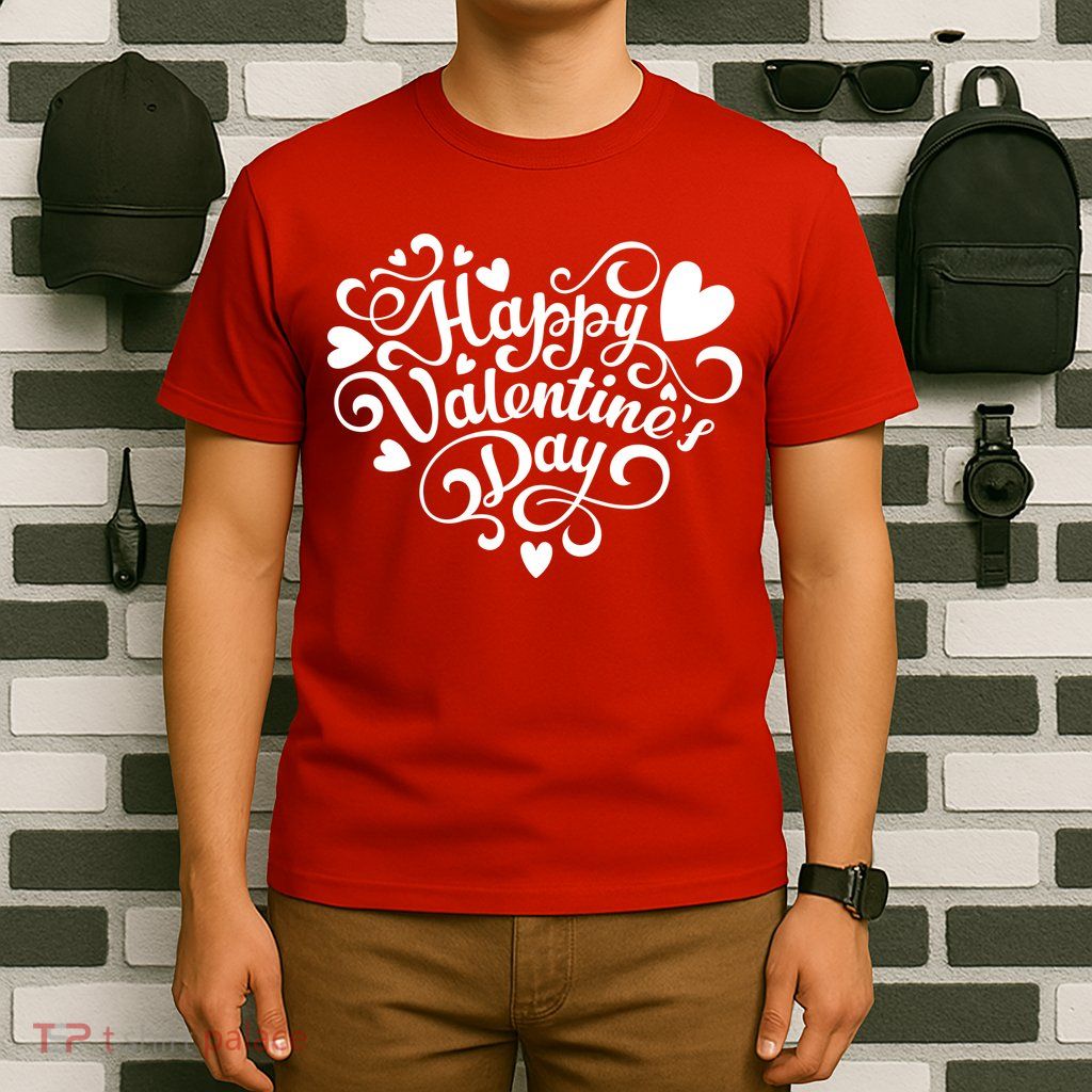 Happy Valentines Day Shaped Heart T-Shirt