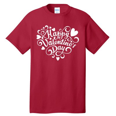 Happy Valentines Day Shaped Heart Tall T-Shirt