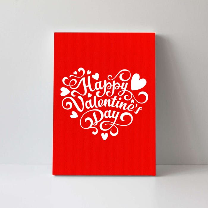 Happy Valentines Day Shaped Heart Canvas