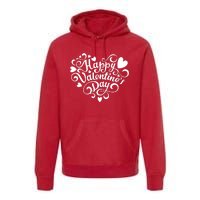 Happy Valentines Day Shaped Heart Premium Hoodie