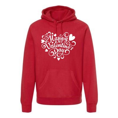 Happy Valentines Day Shaped Heart Premium Hoodie