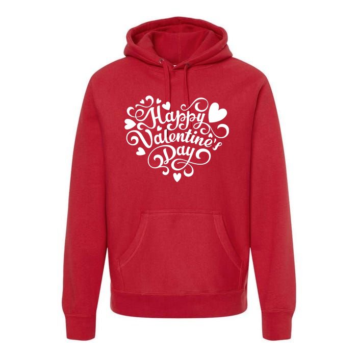 Happy Valentines Day Shaped Heart Premium Hoodie