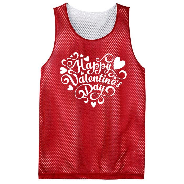 Happy Valentines Day Shaped Heart Mesh Reversible Basketball Jersey Tank