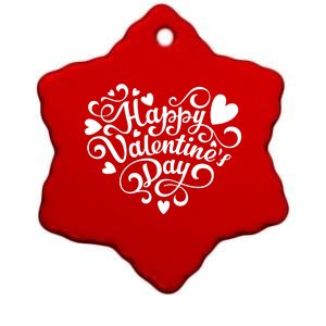 Happy Valentines Day Shaped Heart Ceramic Star Ornament