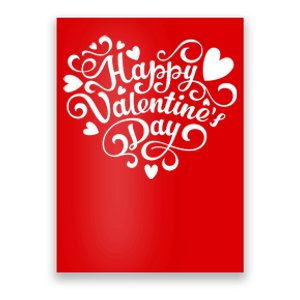 Happy Valentines Day Shaped Heart Poster