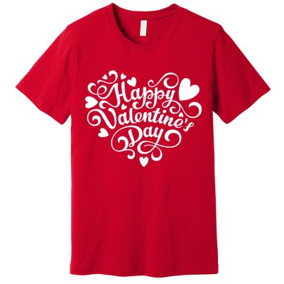 Happy Valentines Day Shaped Heart Premium T-Shirt