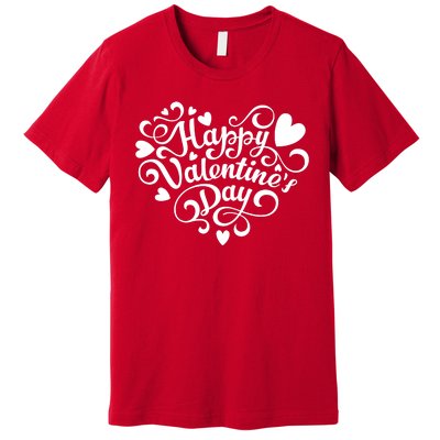 Happy Valentines Day Shaped Heart Premium T-Shirt