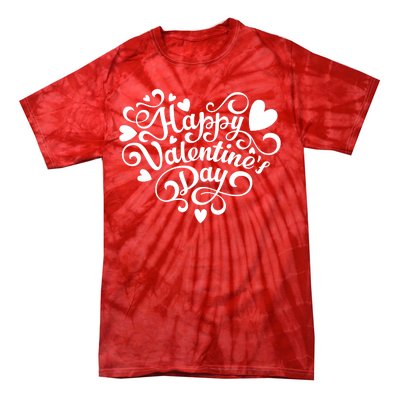 Happy Valentines Day Shaped Heart Tie-Dye T-Shirt