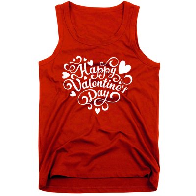 Happy Valentines Day Shaped Heart Tank Top