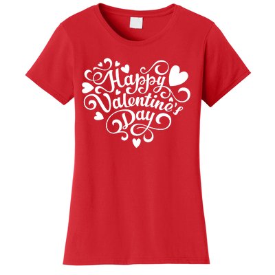 Happy Valentines Day Shaped Heart Women's T-Shirt