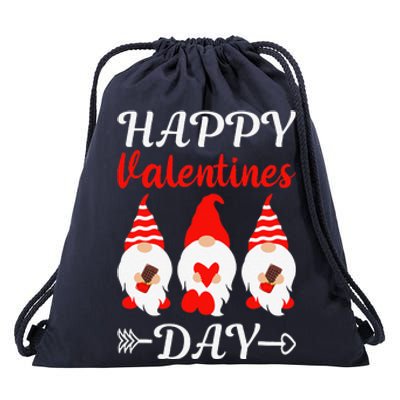 Happy Valentines Day Gnomes Heart Chocolate Bar Eating Drawstring Bag