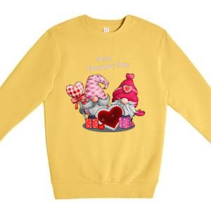 Happy Valentines Day Gnomes Heart Valentine Day For Premium Crewneck Sweatshirt