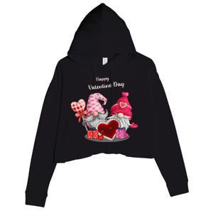 Happy Valentines Day Gnomes Heart Valentine Day For Crop Fleece Hoodie