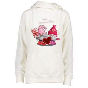 Happy Valentines Day Gnomes Heart Valentine Day For Womens Funnel Neck Pullover Hood