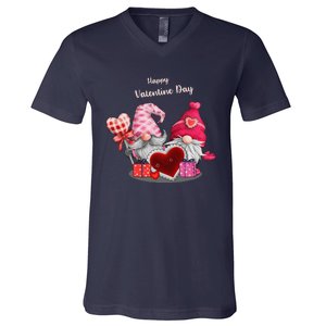 Happy Valentines Day Gnomes Heart Valentine Day For V-Neck T-Shirt