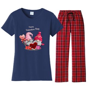 Happy Valentines Day Gnomes Heart Valentine Day For Women's Flannel Pajama Set