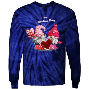 Happy Valentines Day Gnomes Heart Valentine Day For Tie-Dye Long Sleeve Shirt