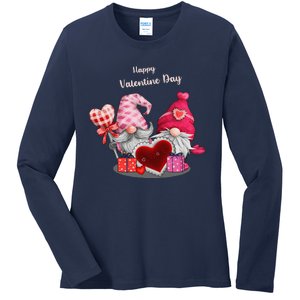 Happy Valentines Day Gnomes Heart Valentine Day For Ladies Long Sleeve Shirt