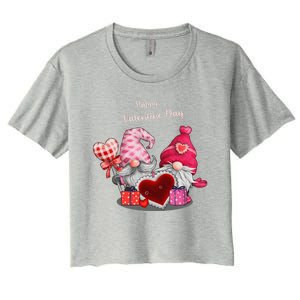 Happy Valentines Day Gnomes Heart Valentine Day For Women's Crop Top Tee