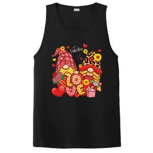 Happy Valentines Day Gnomes Leopard With Sunflower Valentine PosiCharge Competitor Tank