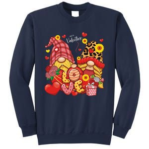 Happy Valentines Day Gnomes Leopard With Sunflower Valentine Sweatshirt