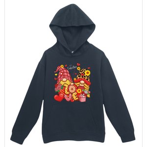 Happy Valentines Day Gnomes Leopard With Sunflower Valentine Urban Pullover Hoodie