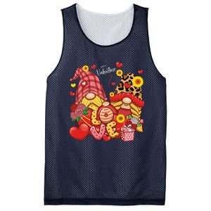 Happy Valentines Day Gnomes Leopard With Sunflower Valentine Mesh Reversible Basketball Jersey Tank