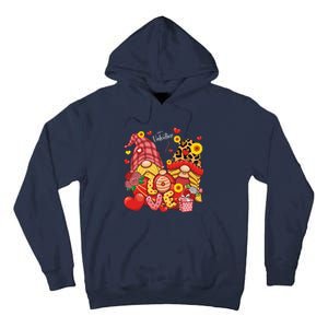 Happy Valentines Day Gnomes Leopard With Sunflower Valentine Tall Hoodie