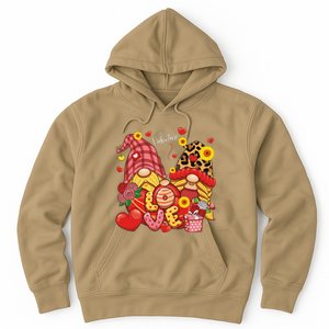 Happy Valentines Day Gnomes Leopard With Sunflower Valentine Hoodie