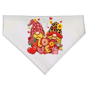 Happy Valentines Day Gnomes Leopard With Sunflower Valentine USA-Made Doggie Bandana