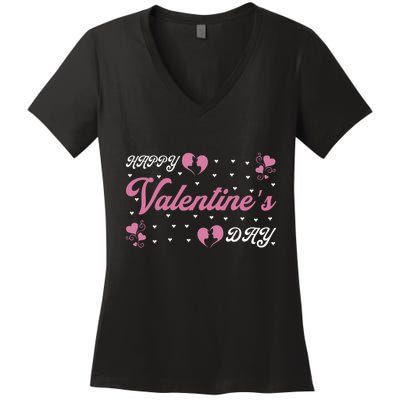 Happy Valentine's Day Funny Valentines Day Women's V-Neck T-Shirt