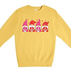 Happy Valentines Day Gnomes Love Matching Couples Premium Crewneck Sweatshirt