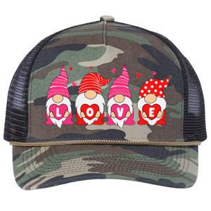 Happy Valentines Day Gnomes Love Matching Couples Retro Rope Trucker Hat Cap