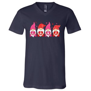 Happy Valentines Day Gnomes Love Matching Couples V-Neck T-Shirt