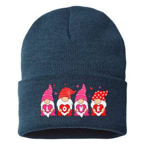 Happy Valentines Day Gnomes Love Matching Couples Sustainable Knit Beanie