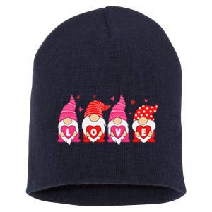 Happy Valentines Day Gnomes Love Matching Couples Short Acrylic Beanie