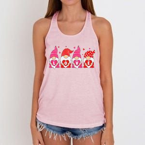 Happy Valentines Day Gnomes Love Matching Couples Women's Knotted Racerback Tank