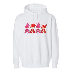 Happy Valentines Day Gnomes Love Matching Couples Garment-Dyed Fleece Hoodie