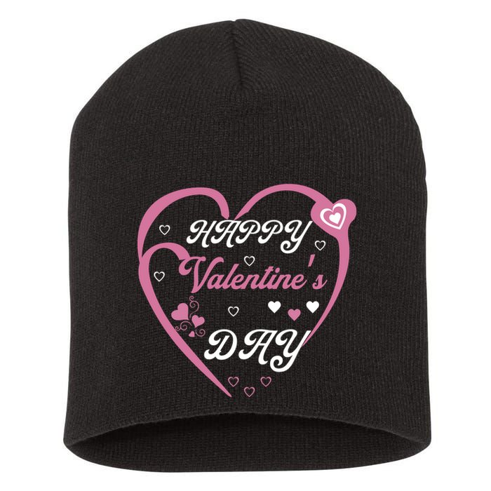 Happy Valentine's Day Funny Valentines Day Short Acrylic Beanie