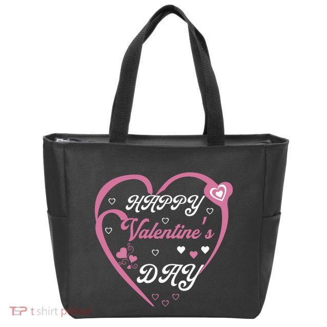 Happy Valentine's Day Funny Valentines Day Zip Tote Bag