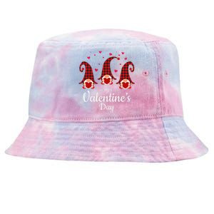 Happy Valentines Day Gnomes Plaid & Hearts Love Gift Tie-Dyed Bucket Hat