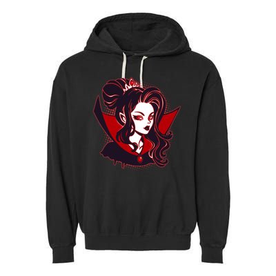 Halloween Dracula Vampire Princess Garment-Dyed Fleece Hoodie
