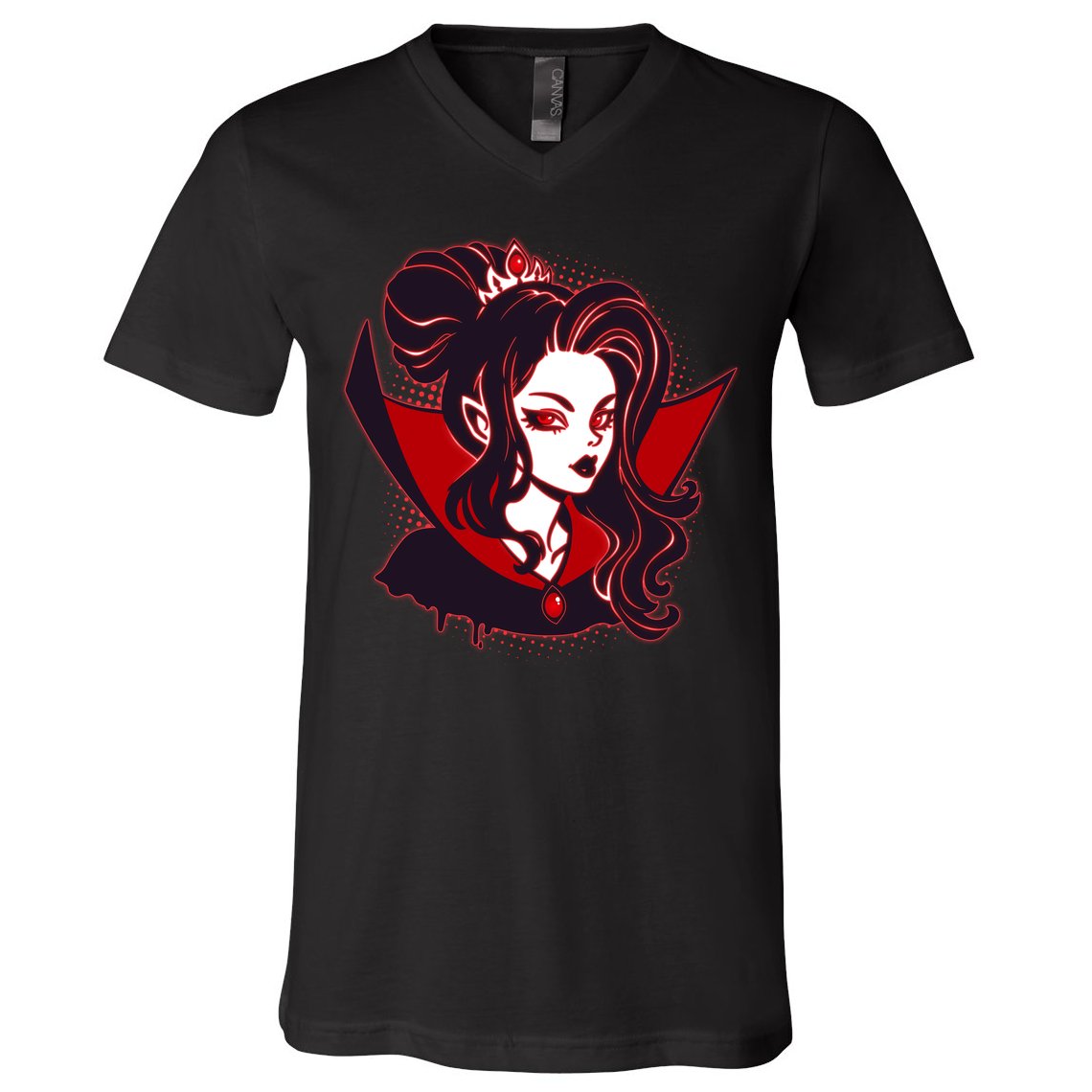 Halloween Dracula Vampire Princess V-Neck T-Shirt
