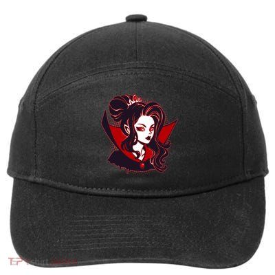 Halloween Dracula Vampire Princess 7-Panel Snapback Hat