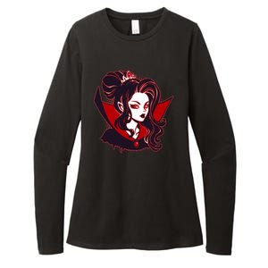 Halloween Dracula Vampire Princess Womens CVC Long Sleeve Shirt