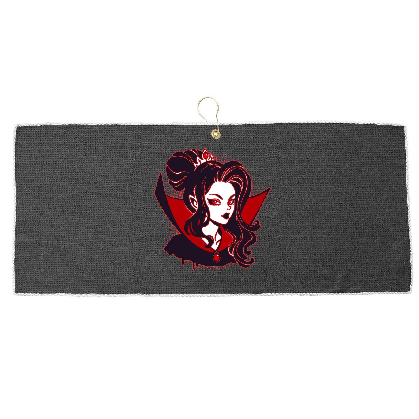 Halloween Dracula Vampire Princess Large Microfiber Waffle Golf Towel