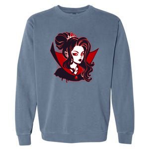 Halloween Dracula Vampire Princess Garment-Dyed Sweatshirt