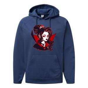 Halloween Dracula Vampire Princess Performance Fleece Hoodie