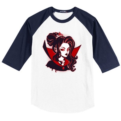 Halloween Dracula Vampire Princess Baseball Sleeve Shirt