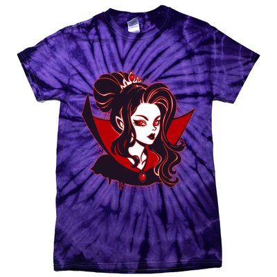 Halloween Dracula Vampire Princess Tie-Dye T-Shirt